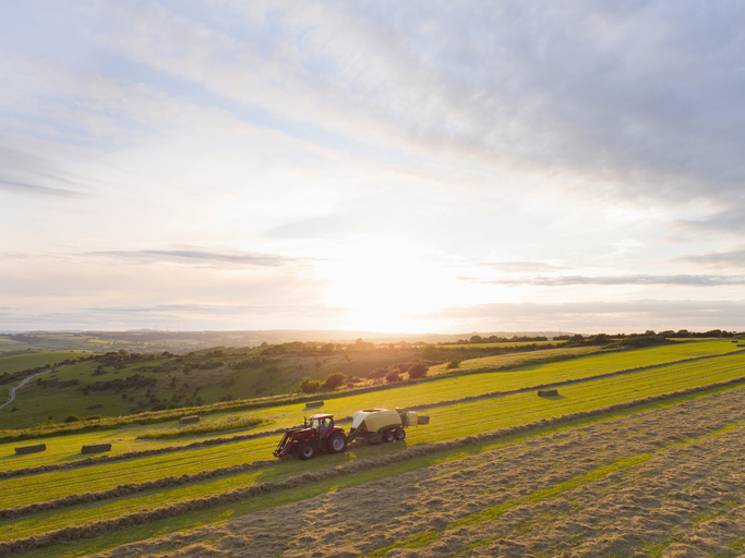 Tractor in field