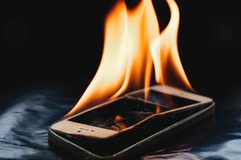 Lithium Battery Fire on a phone